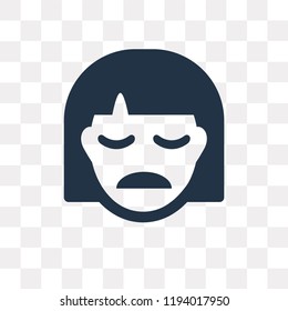 Sad vector icon isolated on transparent background, Sad transparency concept can be used web and mobile