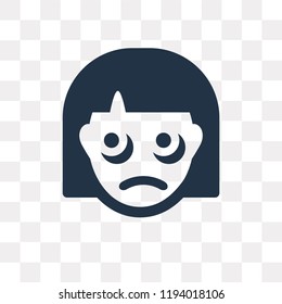 Sad vector icon isolated on transparent background, Sad transparency concept can be used web and mobile