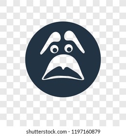 Sad vector icon isolated on transparent background, Sad transparency logo concept