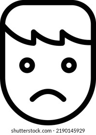 sad Vector illustration on a transparent background.Premium quality symbols.Thin line vector  icon for concept and graphic design.