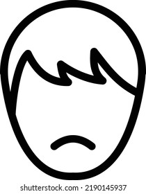 sad Vector illustration on a transparent background.Premium quality symbols.Thin line vector  icon for concept and graphic design.
