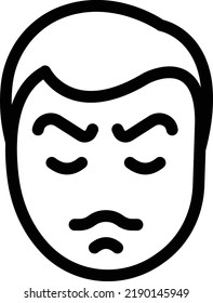 ilustración de vector triste en un fondo transparente.Símbolos de calidad premium.Icono de vector de línea delgada para el concepto y el diseño gráfico.