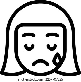 sad  Vector illustration on a transparent background. Premium quality symmbols. Thin line vector icons for concept and graphic design.