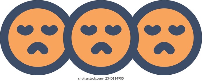 sad Vector illustration on a transparent background.Premium quality symmbols.Stroke vector icon for concept and graphic design. 
