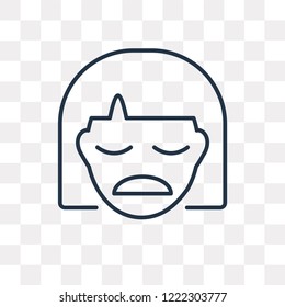 Sad vector outline icon isolated on transparent background, high quality linear Sad transparency concept can be used web and mobile