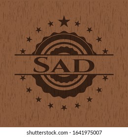 Sad vintage wood emblem. Vector Illustration.
