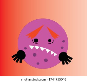 
sad virus vector illustration. eps10