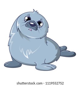 Sad walrus icon. Cartoon of sad walrus vector icon for web design isolated on white background