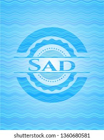Sad water representation emblem.