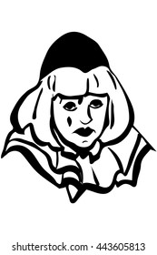  sad white clown