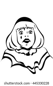  sad white clown