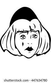  sad white clown