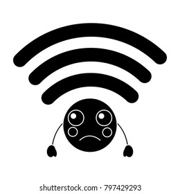 sad wifi kawaii icon image 