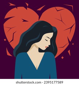 Sad woman with broken heart crying suffer from breakup or separation. Upset girl feel distressed depressed after divorce. Love relationship over.