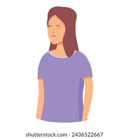 Sad woman face icon cartoon vector. Business talk. Chat face conversation