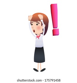 Sad woman over white background. Vector design 