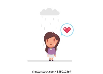 Sad woman under a cloud