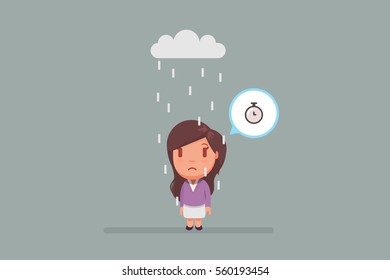 Sad woman under a cloud