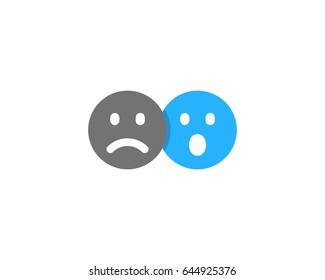 Sad Wow Social Network Icon Logo Design Element
