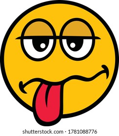 Sad Yellow Emoji Character with Emotion. Vector illustration.