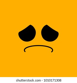 Sad. Yellow emoticon sadness face, vector illustration
