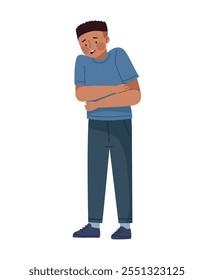 sad young with depression isolated