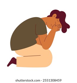 sad young man with depression isolated