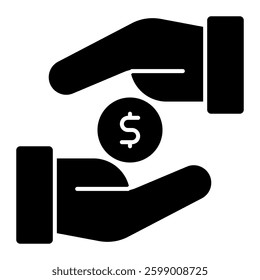 Sadaqah icon solid style transparent