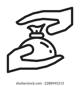 Sadaqah Line Style Icon Vector Design