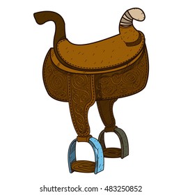 Saddle. Equipments for animals.
