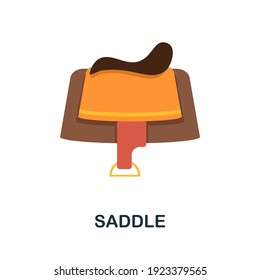 Saddle flat icon. Color simple element from wild west collection. Creative Saddle icon for web design, templates, infographics and more