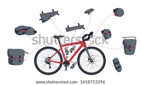 Similar – Image, Stock Photo Bicycle with packed bags in a picturesque alley in a southern European town