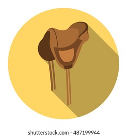 Saddle icon design. Singe western icon from the wild west flat.