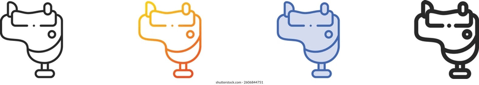saddle icon.Thin Linear, Gradient, Blue Stroke and bold Style Design Isolated On White Background