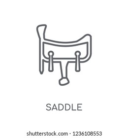 Saddle linear icon. Modern outline Saddle logo concept on white background from Desert collection. Suitable for use on web apps, mobile apps and print media.
