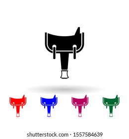 Saddle multi color icon. Simple glyph, flat vector of wild west material icons for ui and ux, website or mobile application