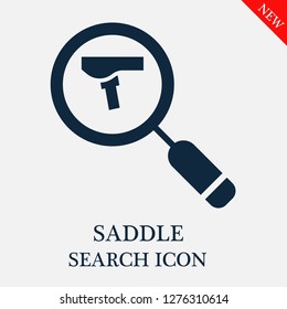 Saddle search icon. Editable Saddle search icon for web or mobile.