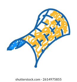 saddle shape of universe doodle icon sketch vector. saddle shape of universe sign. isolated symbol illustration