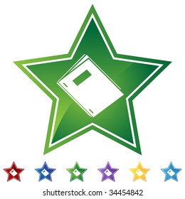 saddle stitch staple book binding icon star