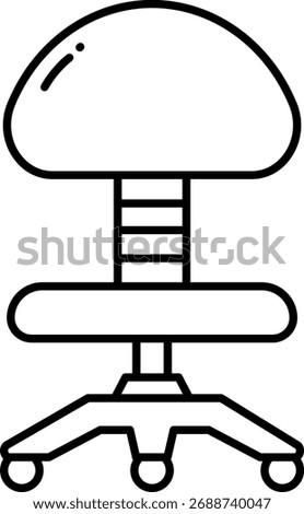 Saddle Stool Line Icon, Ergonomic Chair Outline