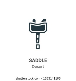 Saddle vector icon on white background. Flat vector saddle icon symbol sign from modern wild west collection for mobile concept and web apps design.