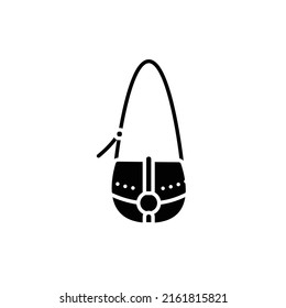 Saddle woman bag line color icon. Isolated vector element.