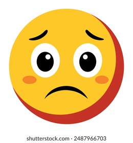 sad--emoji-with-white-background. This is a vector art illustration.