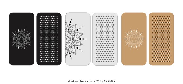 Sadhu Board for meditation. Yoga desk with mandala ornament for spiritual practice. Vector illustration in flat style isolated on white background