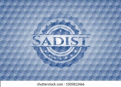 Sadist blue polygonal emblem. Vector Illustration. Detailed.