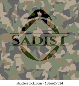 Sadist camo emblem. Vector Illustration. Detailed.