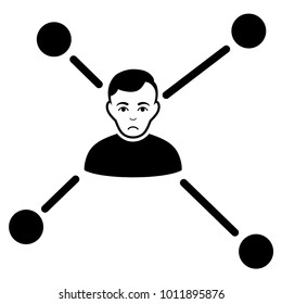 Sadly Man Links vector icon. Style is flat graphic black symbol with desperate sentiment.