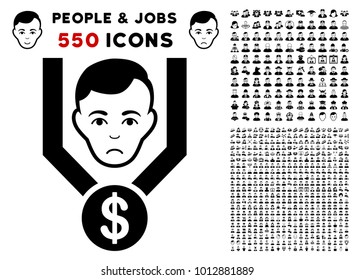 Sadly Sales Funnel Client pictograph with 550 bonus pitiful and glad people graphic icons. Vector illustration style is flat black iconic symbols.