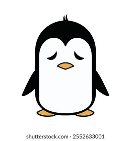 Tristemente sonriente Ilustración vectorial de pingüino.