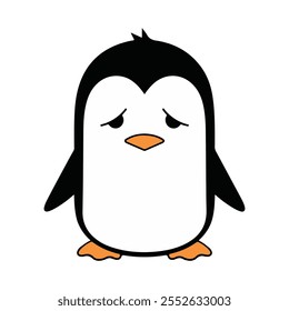 Tristemente sonriente Ilustración vectorial de pingüino.